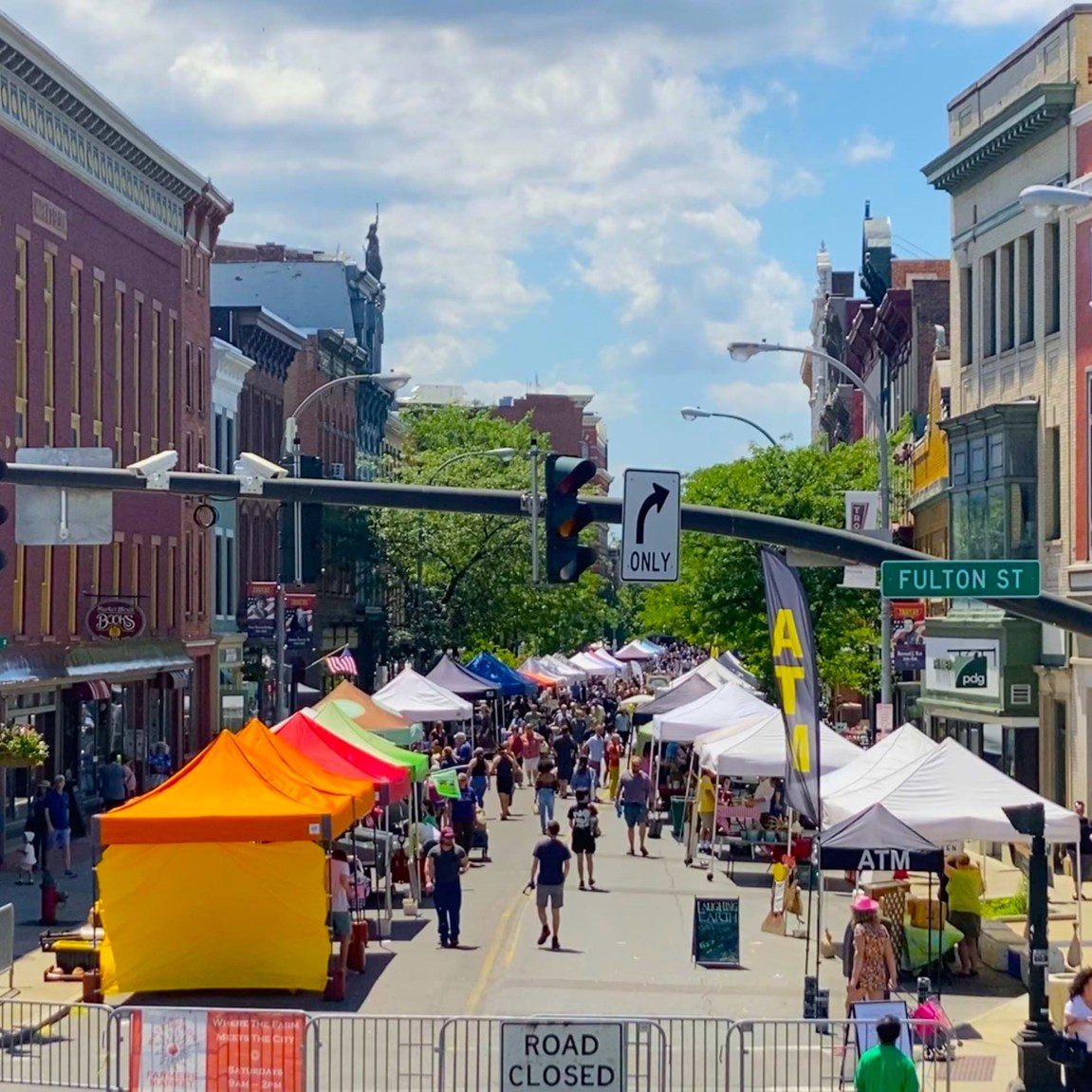 Rensselaer_Troy Waterfront Farmers Market Aerial view of street, Troy Waterfront Farmers Market, Rensselaer
